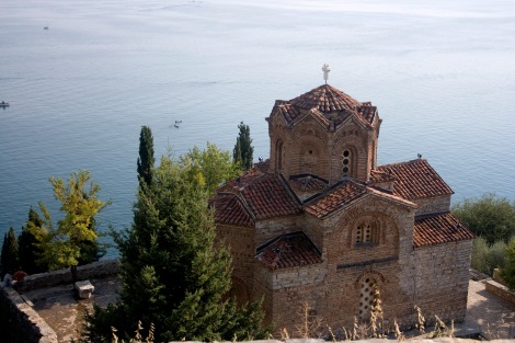 Ohrid jezero Kirche des Heiligen Johannes von Kaneo Sveti Jovan Kaneo